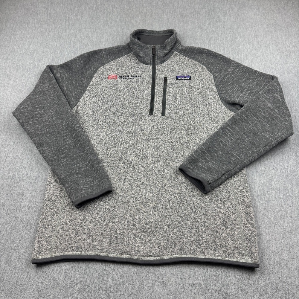 Patagonia Better Sweater Jacket Mens Medium Gray 1/4 Zip Fleece Logo Pullover